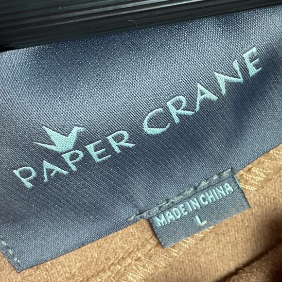 Paper Crane Womens Brown Faux Suede Mini Dress Large Brown OT30114A - Picture 4 of 9